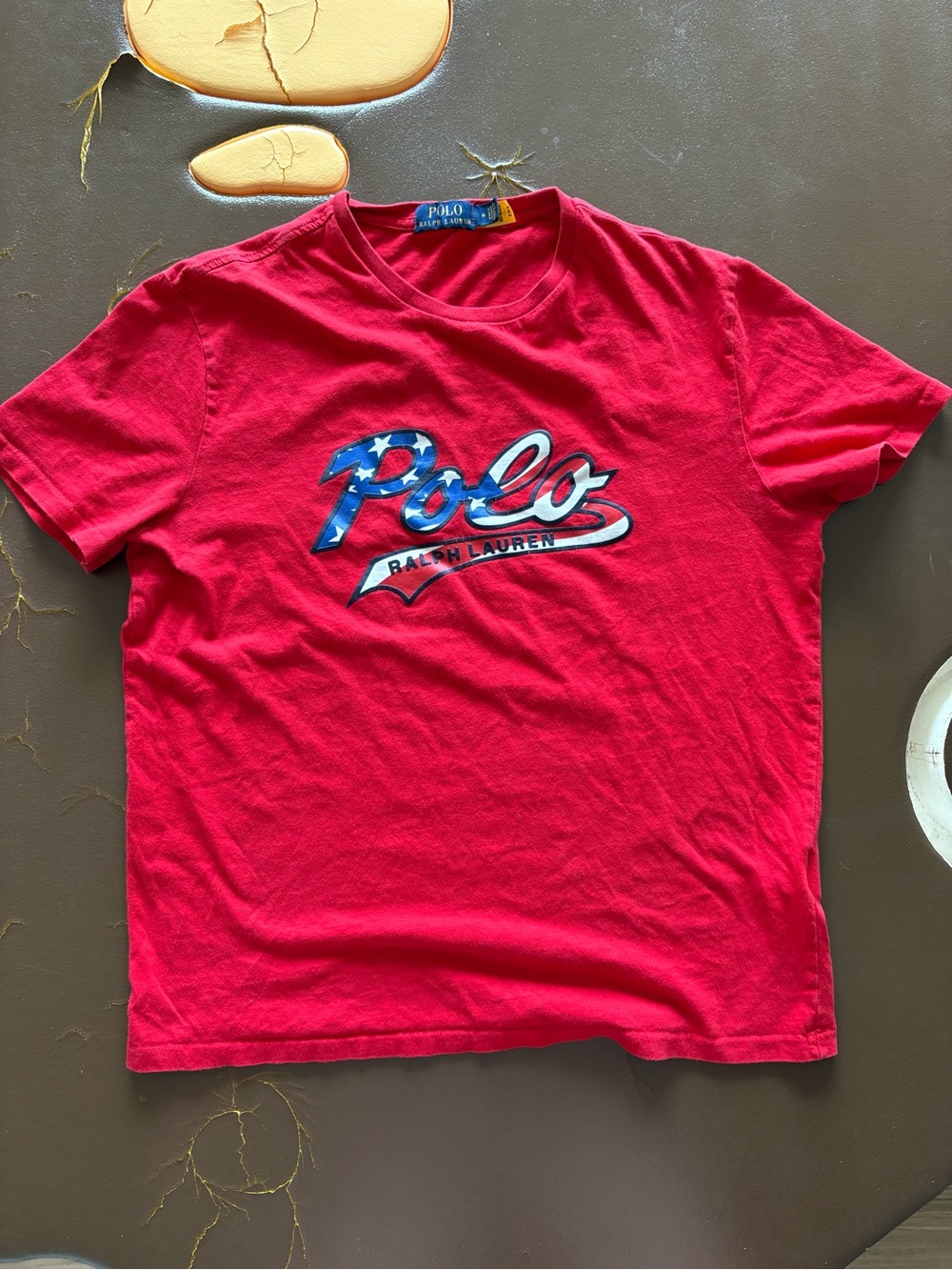 Ralph Lauren Red Crewneck Polo Graphic Tee - Picture 1 of 7